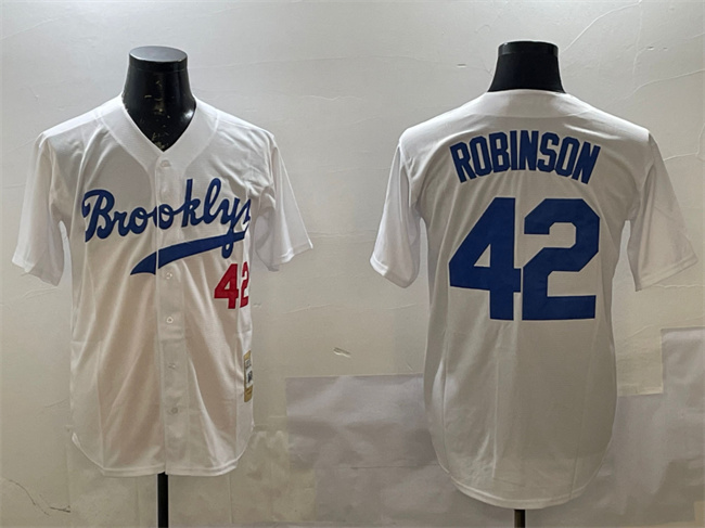 Men's Brooklyn Dodgers #42 Jackie Robinson White Stitched Baseball Jersey Men's Brooklyn Dodgers #42 Jackie Robinson White Stitched Baseball Jersey
